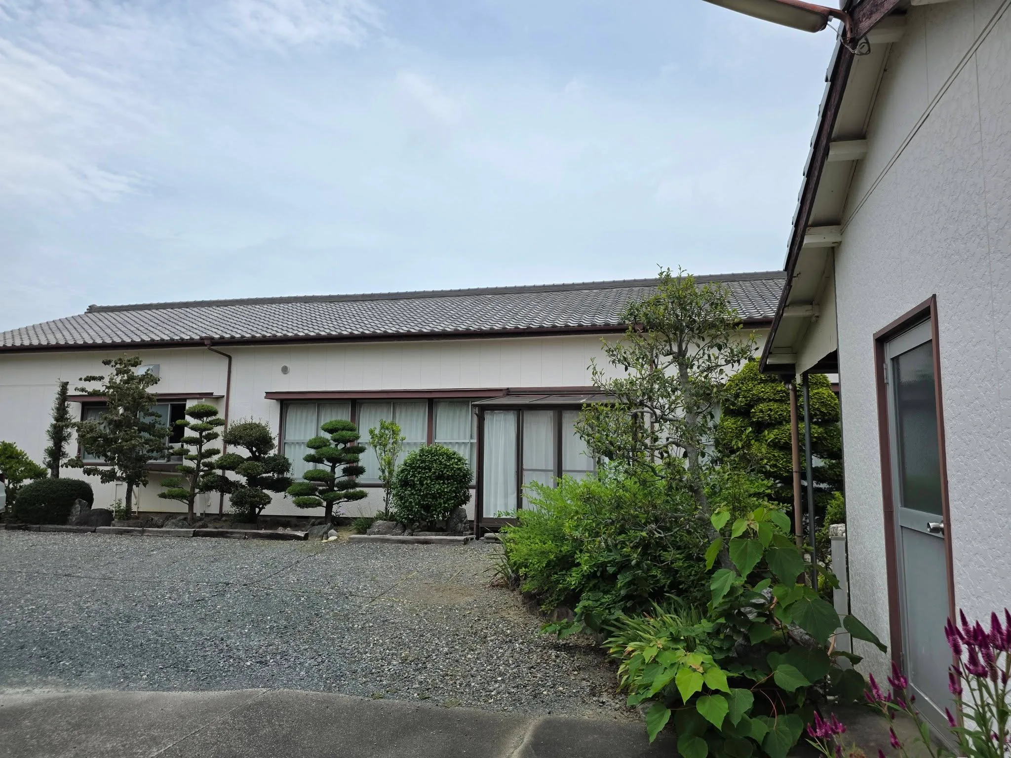 神心教本部施設側面と庭